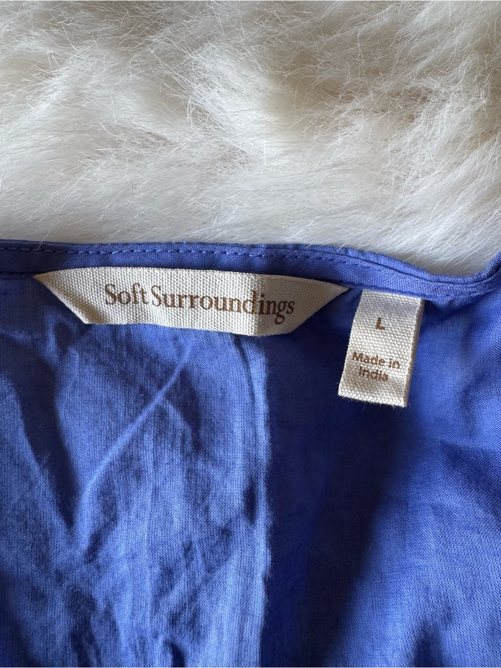 Soft Surroundings Periwinkle V-Neck Eyelet Tank - Picture 3 of 10